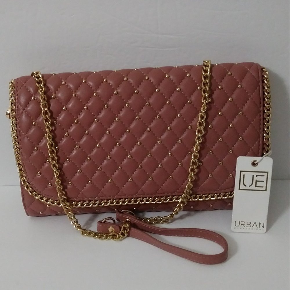 Urban Expression Crossbody Chain Strap Gold Tone Details